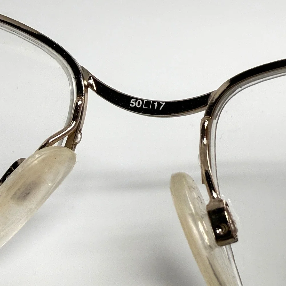 Opti-Fashion Gold Rimless‎ Eyeglass Frames Italy 50-17-130 Vintage Eyewear 22828